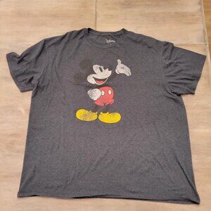 Vintage Disney Mickey Mouse T-Shirt XL Charcoal Gray Classic Graphic Tee
